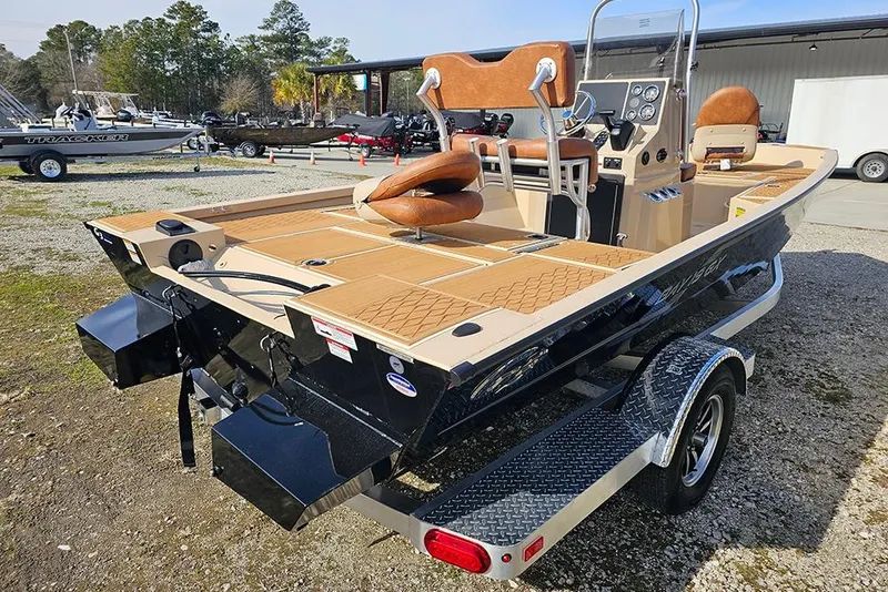 Slide: The Image of 2026 G3 Bay 19 GX boat on trailer, featuring sleek design and modern amenities. - 6
