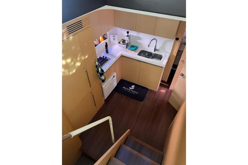 Slide: The Image of Luxurious interior of 2010 Beneteau Monte Carlo 47 yacht with modern decor and seating. - 14