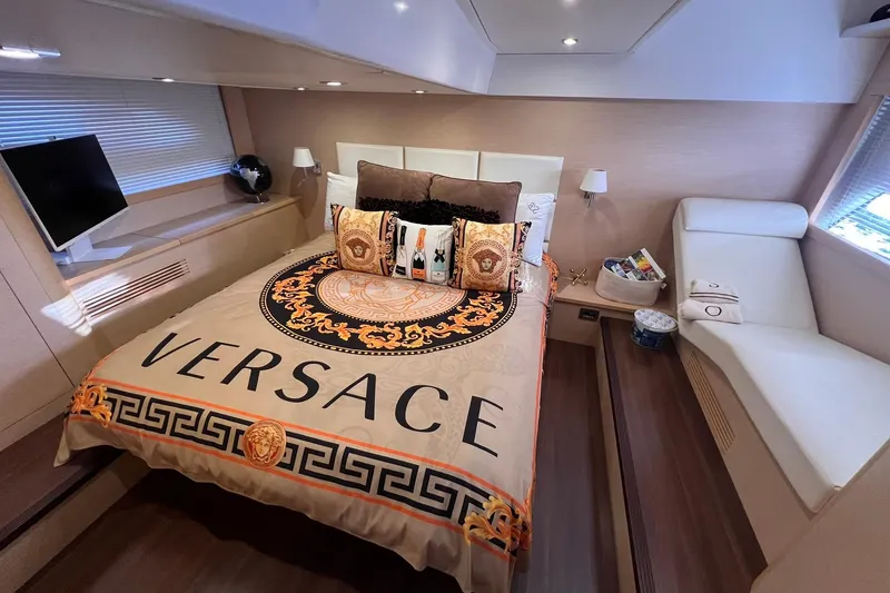 Slide: The Image of Luxurious interior of 2010 Beneteau Monte Carlo 47 yacht with elegant seating and decor. - 18