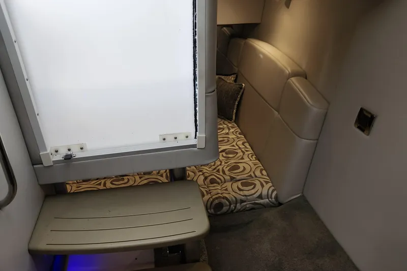 Slide: The Image of Interior cabin of 2017 Formula 370 Super Sport with cushioned seating and modern design. - 59