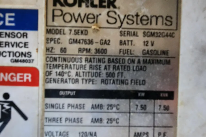 Slide: The Image of Kohler power system label on a 2017 Formula 370 Super Sport boat. - 74