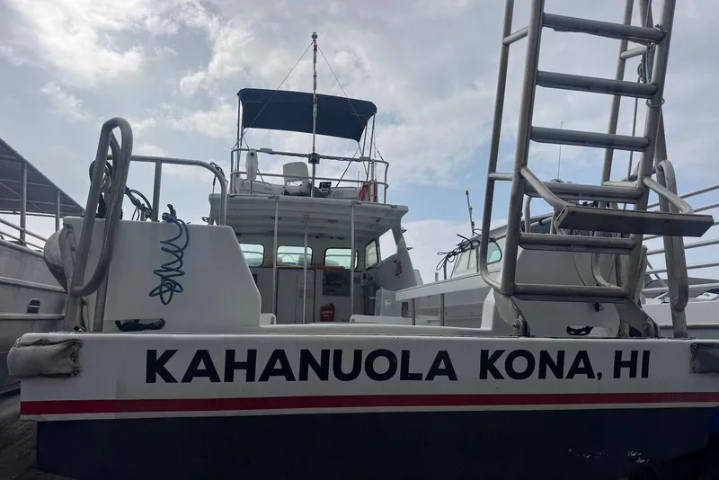 Slide: The Image of 1988 Custom 36 Hawaiian Lightning Radon boat docked in Kona, Hawaii. - 12