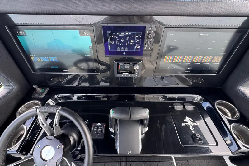 Slide: The Image of 2024 Statement 350 Open dashboard with advanced navigation and control systems. - 8