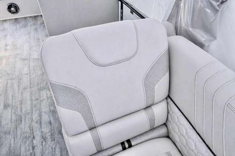 Slide: The Image of Luxurious seating on 2019 Crest 250 LUSD boat, featuring elegant upholstery and modern design. - 29