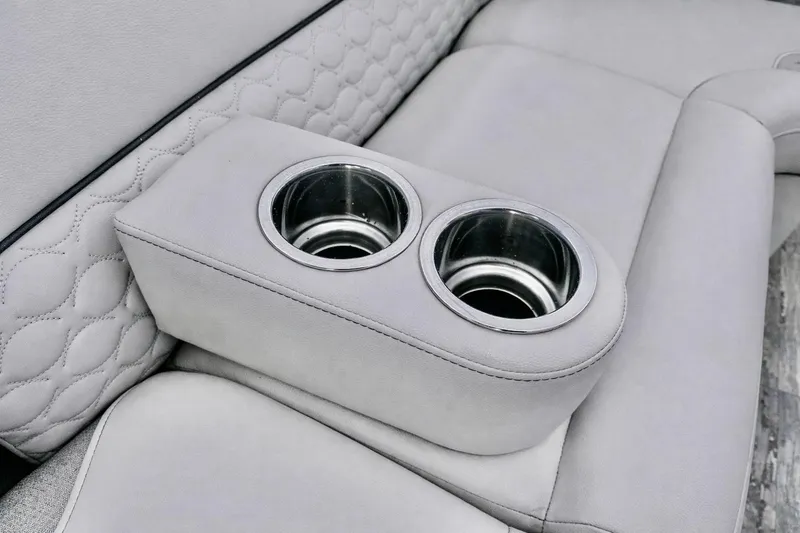 Slide: The Image of Luxurious seating with dual cup holders in 2019 Crest 250 LUSD boat. - 33