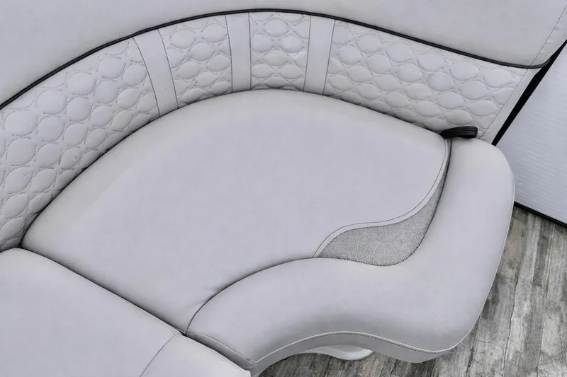 Slide: The Image of Luxurious seating detail of 2019 Crest 250 LUSD boat with quilted upholstery. - 36