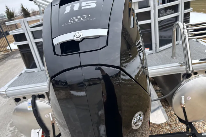 Slide: The Image of 2026 Sun Tracker Fishin' Barge 20 DLX with powerful 115 GT engine. - 96