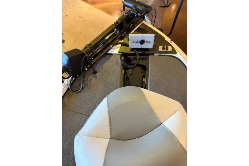 Slide: The Image of 2026 Nitro Z19 XL Pro boat interior with Garmin electronics and comfortable seating. - 8