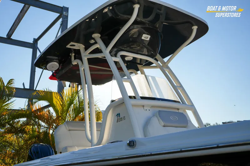 Slide: The Image of 2023 Key West 219 FS boat with T-top, showcased at Boat & Motor Superstores. - 6