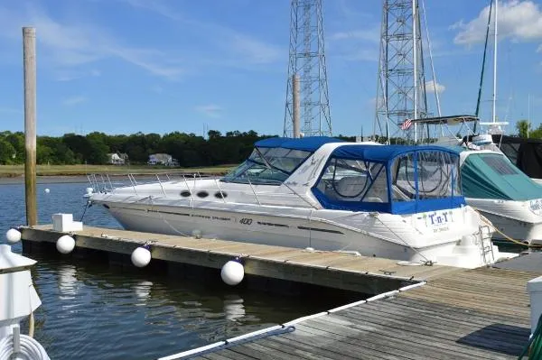 Slide: The Image of Sea Ray 400 Express Cruiser 1996 - 0