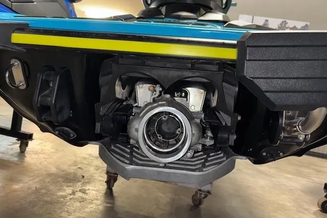 Slide: The Image of 2022 Yamaha WaveRunner JetBlaster rear view showcasing engine and design details. - 13