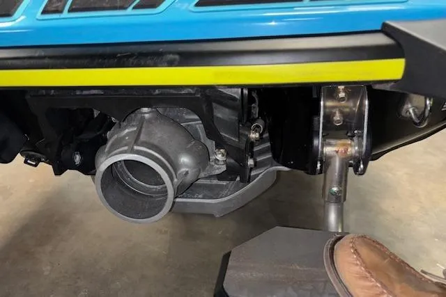 Slide: The Image of 2022 Yamaha WaveRunner JetBlaster engine detail, showcasing exhaust and mechanical components. - 14