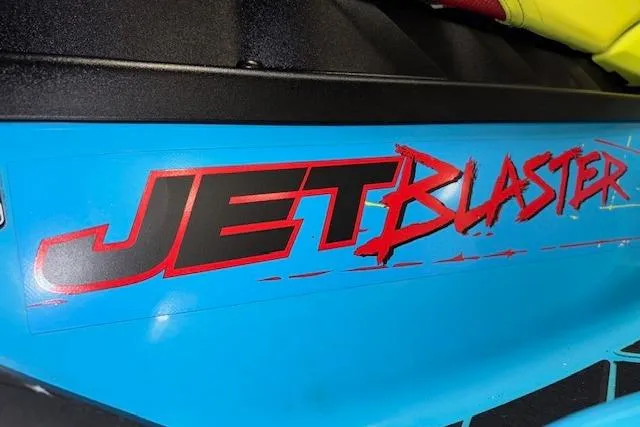 Slide: The Image of 2022 Yamaha WaveRunner JetBlaster logo on blue watercraft. - 20