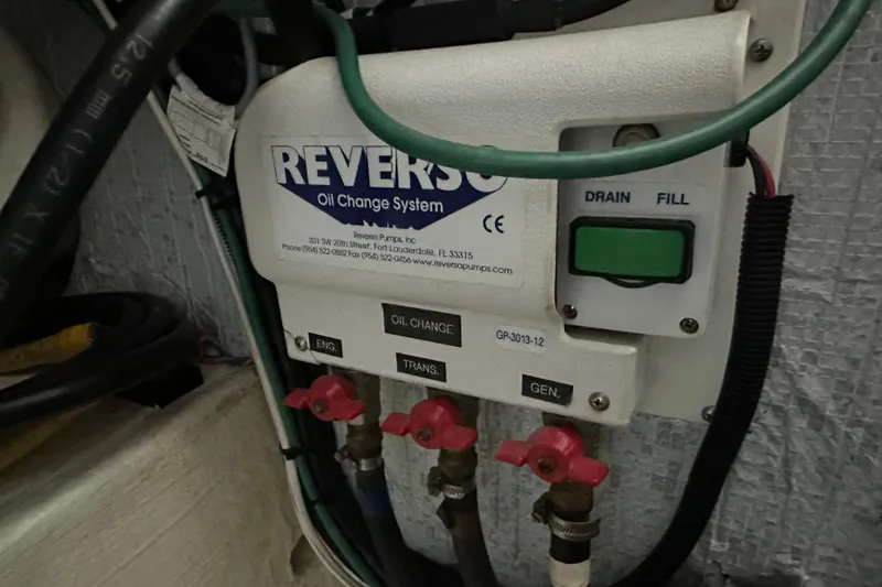 Slide: The Image of Reverso oil change system in 2010 Back Cove 37 boat engine room. - 67