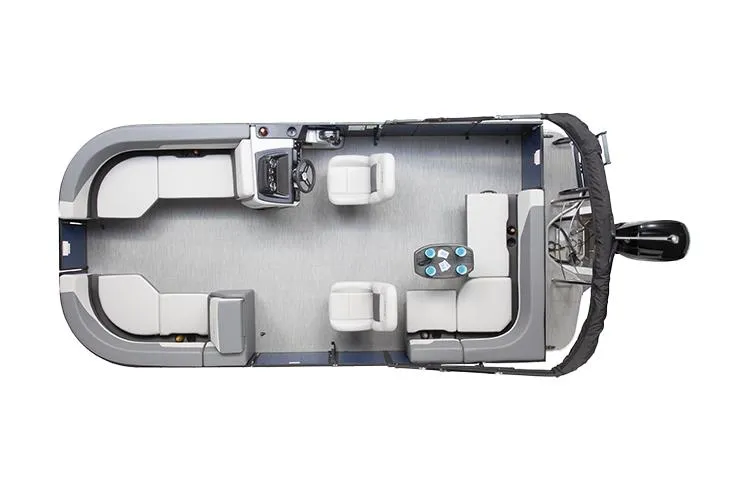 Slide: The Image of Manufacturer Provided Image: 2025 Lowe LS 190 pontoon boat, top view, spacious seating, modern design. - 24