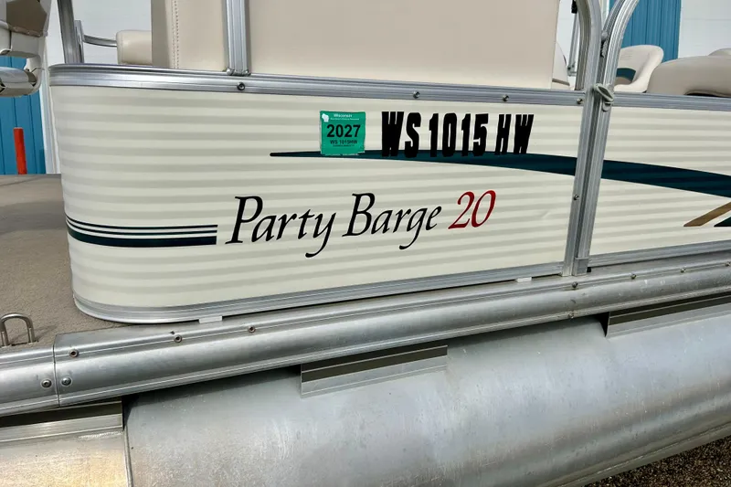 Slide: The Image of 2010 Sun Tracker Party Barge 20 Classic Series pontoon boat with registration sticker. - 12