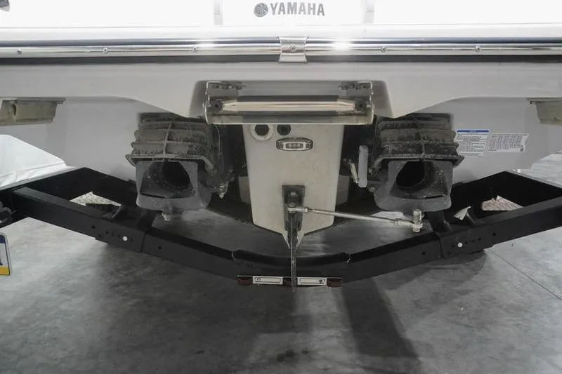 Slide: The Image of Rear view of 2024 Yamaha Boats 222SD, showcasing dual jet propulsion system. - 7