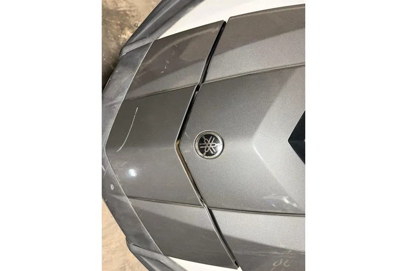 Slide: The Image of Close-up of 2015 Yamaha WaveRunner FX Cruiser HO, featuring sleek gray design and logo. - 21