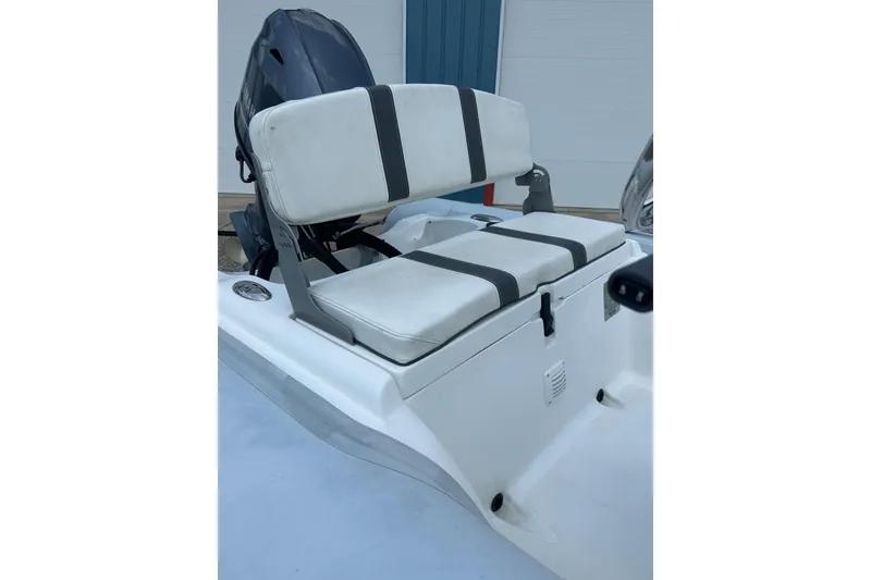 Slide: The Image of 2018 AB Inflatables Oceanus 4.30VSC boat seat with cushioned backrest and storage. - 12