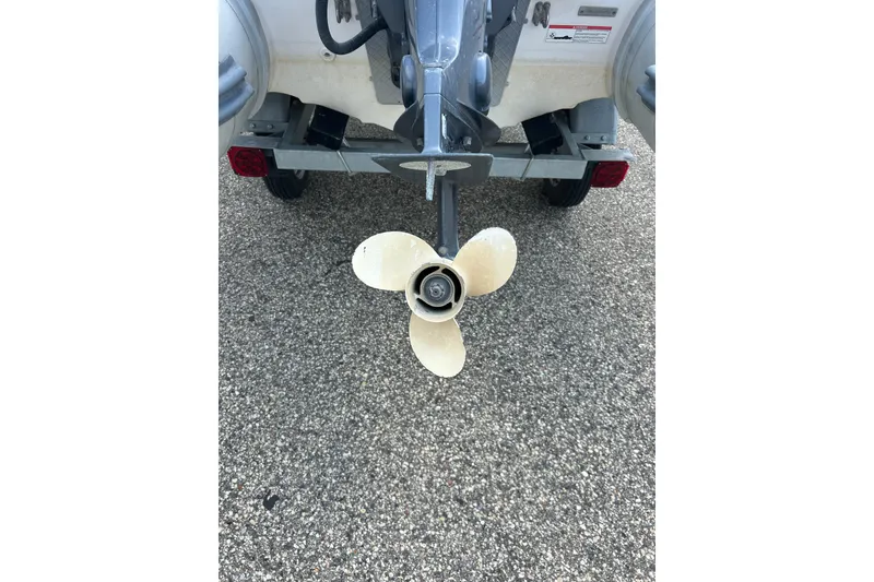 Slide: The Image of 2018 AB Inflatables Oceanus 4.30VSC boat propeller on a trailer. - 17