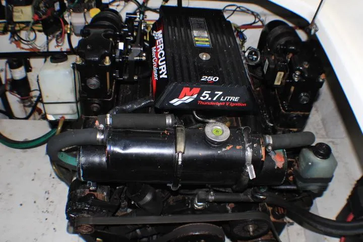 Slide: The Image of Engine compartment of a 2002 Bayliner 3055 Ciera with Mercury 5.7L motor. - 27
