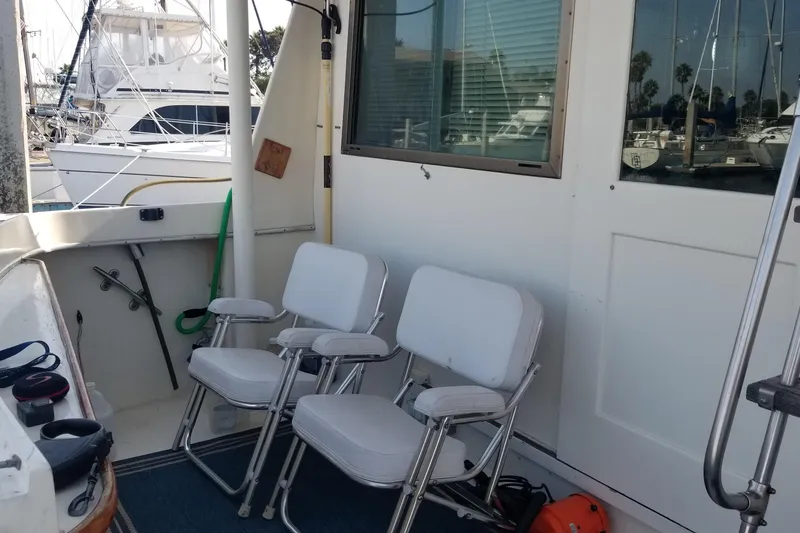 Slide: The Image of Victron Energy MultiPlus inverter in 1976 Hatteras 48 Long Range Cruiser engine room. - 17