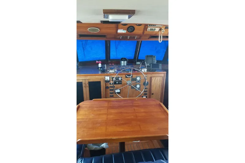Slide: The Image of Electrical control panel on a 1976 Hatteras 48 Long Range Cruiser yacht. - 62