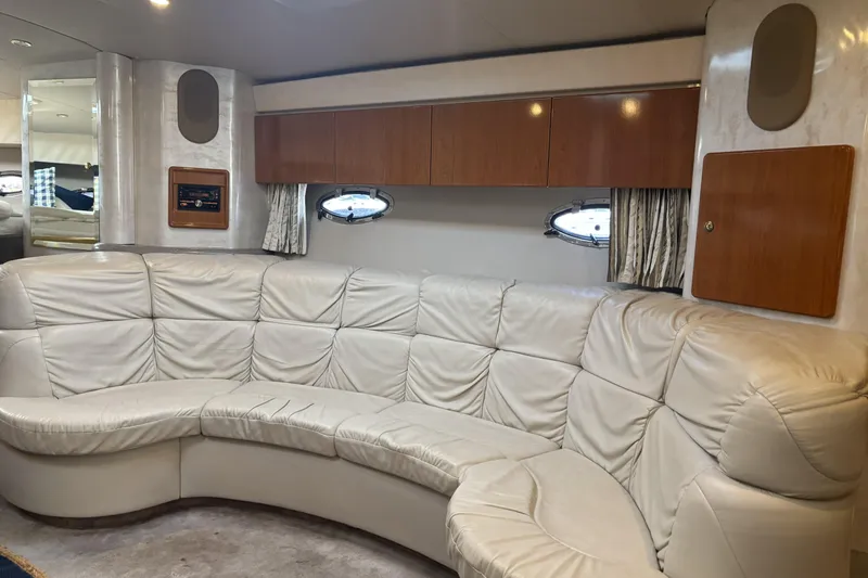 Slide: The Image of Luxurious interior of a 2001 Formula 37 Performance Cruiser with plush leather seating. - 5