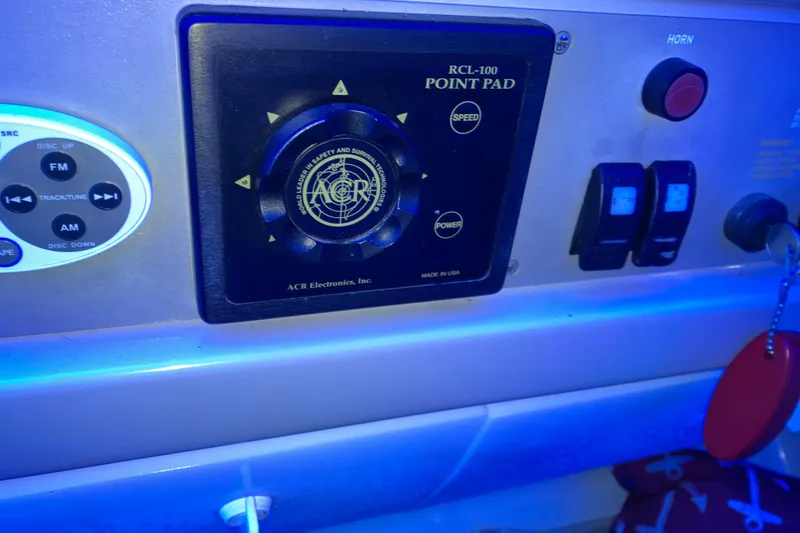 Slide: The Image of Control panel of a 2001 Formula 37 Performance Cruiser with ACR electronics. - 57