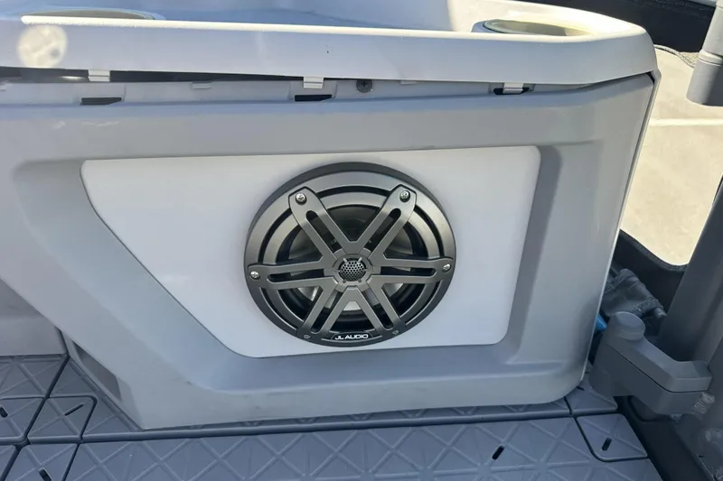 Slide: The Image of Speaker on 2022 Sea-Doo Switch Sport 21 boat, featuring JL Audio design. - 21