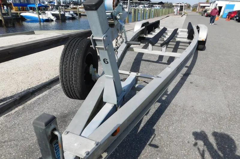 Slide: The Image of Boat trailer for 2008 Wellcraft 27 Scarab Tournament at marina dockside. - 63
