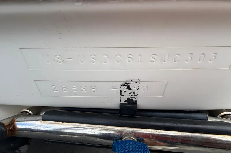 Slide: The Image of 2003 Bayliner 2855 Ciera boat hull identification number and model details. - 50