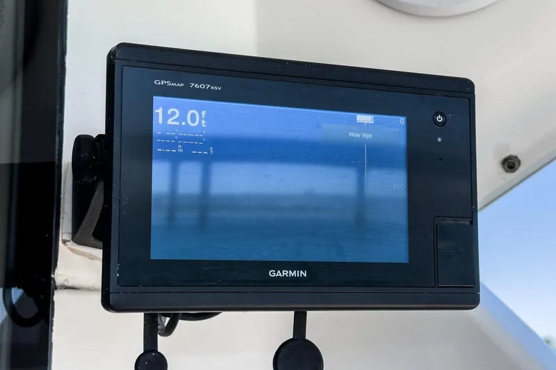 Slide: The Image of Garmin GPSMAP 7607xsv on 2006 Riviera 33 Flybridge, displaying 12.0 feet depth. - 23