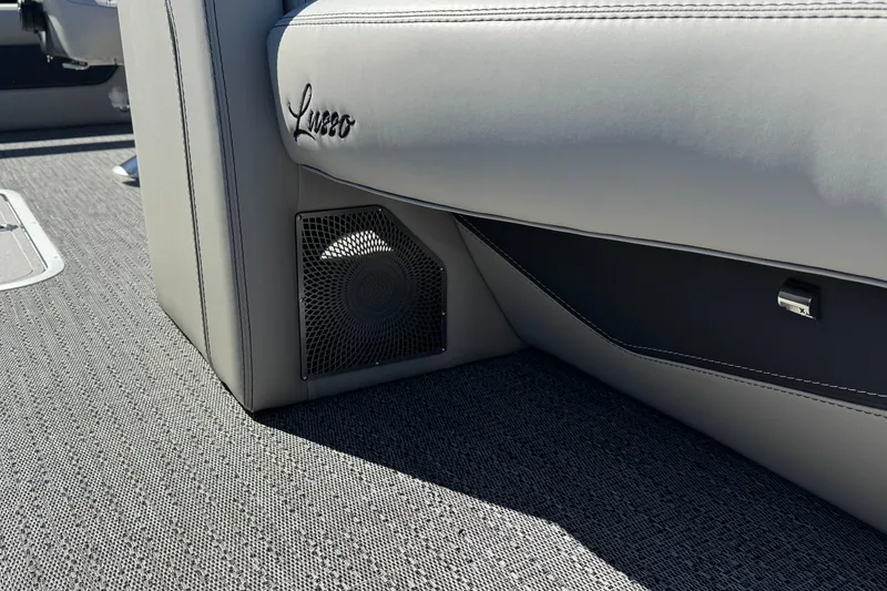 Slide: The Image of 2026 Barletta Lusso 23UC interior detail with speaker and luxurious seating. - 32