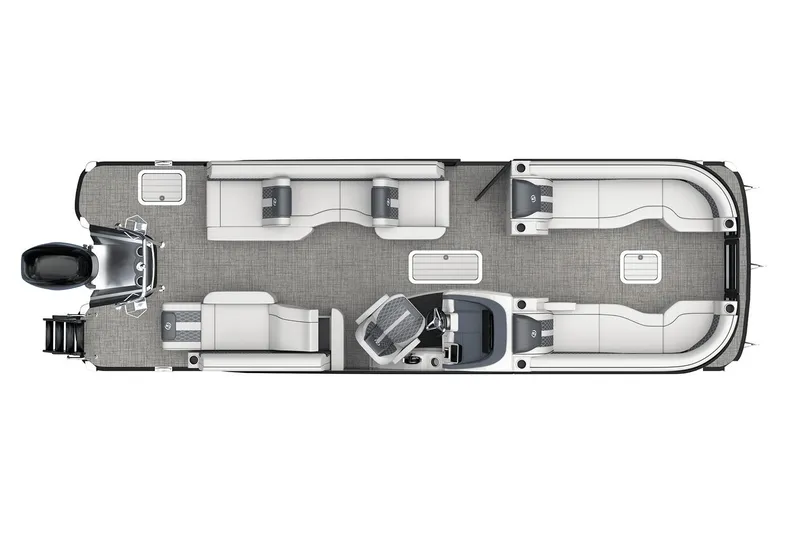 Slide: The Image of Manufacturer Provided Image: 2026 Barletta Lusso 23M pontoon boat interior layout, featuring spacious seating and helm. - 13