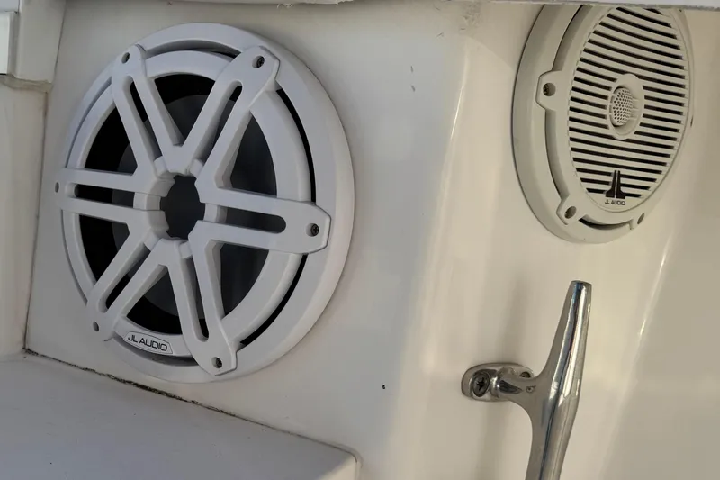 Slide: The Image of JL Audio speakers on Intrepid 375 Center Console, year 2017. - 28