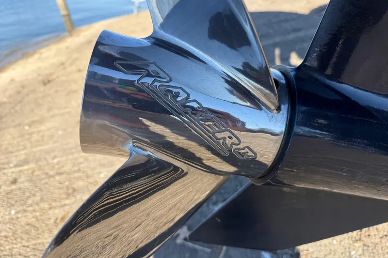 Slide: The Image of Close-up of a Raker II propeller on a 2008 Ranger 198 VX boat. - 16