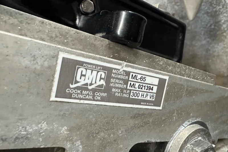 Slide: The Image of Label on metal machinery, Cook Mfg. Corp, model ML-65, 300 HP V6, Duncan, OK. - 22
