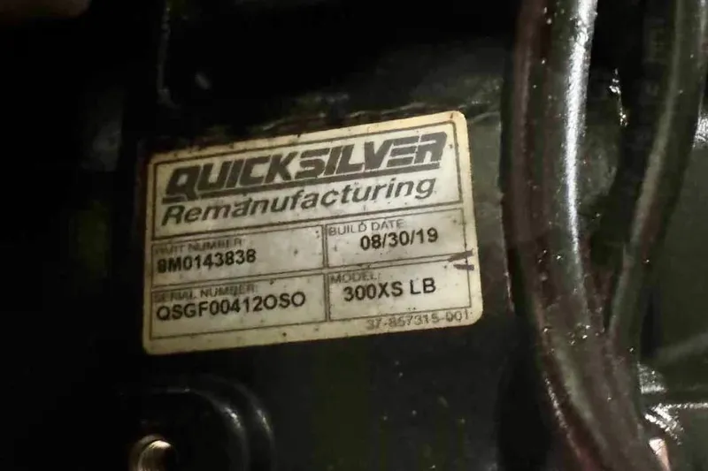 Slide: The Image of Quicksilver remanufacturing label on Skater 24, 1990 model, build date 08/30/19, model 300XS LB. - 47