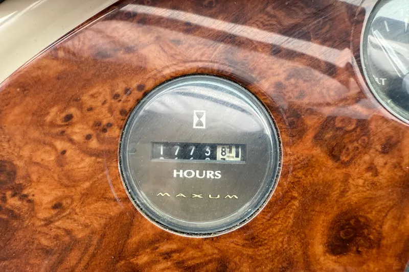 Slide: The Image of Hour meter on 2000 Maxum 3700 SCR boat dashboard, showing 1773.8 hours. - 11
