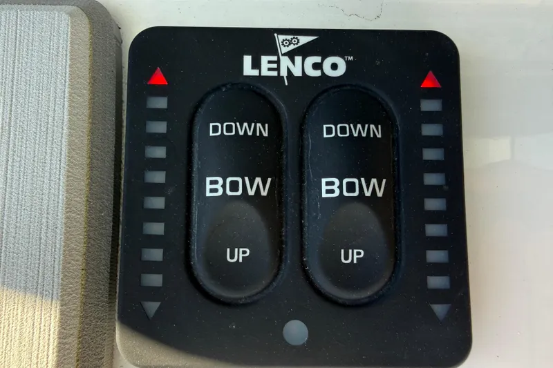 Slide: The Image of Lenco trim tab control panel on 2024 Sea Fox 288 Commander boat. - 18