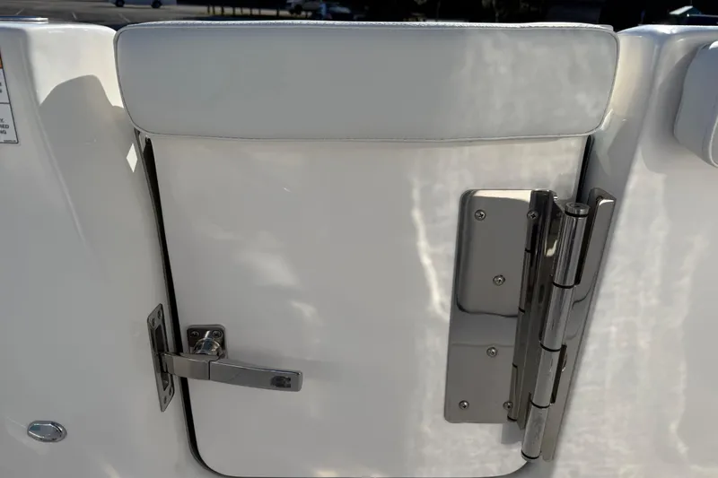 Slide: The Image of 2024 Sea Fox 288 Commander boat door with stainless steel hinges and latch. - 40