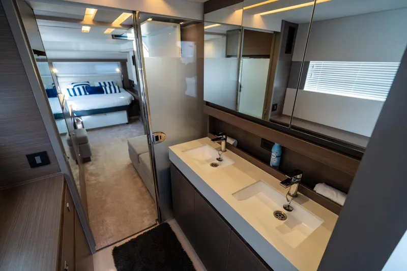 Slide: The Image of Luxurious bathroom and bedroom interior of 2021 Leopard 53 Powercat yacht. - 36
