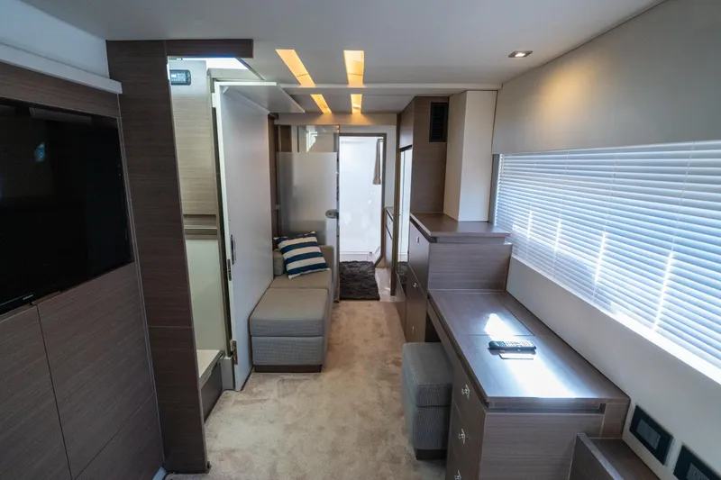 Slide: The Image of Luxurious interior of 2021 Leopard 53 Powercat yacht with modern furnishings and ample natural light. - 39
