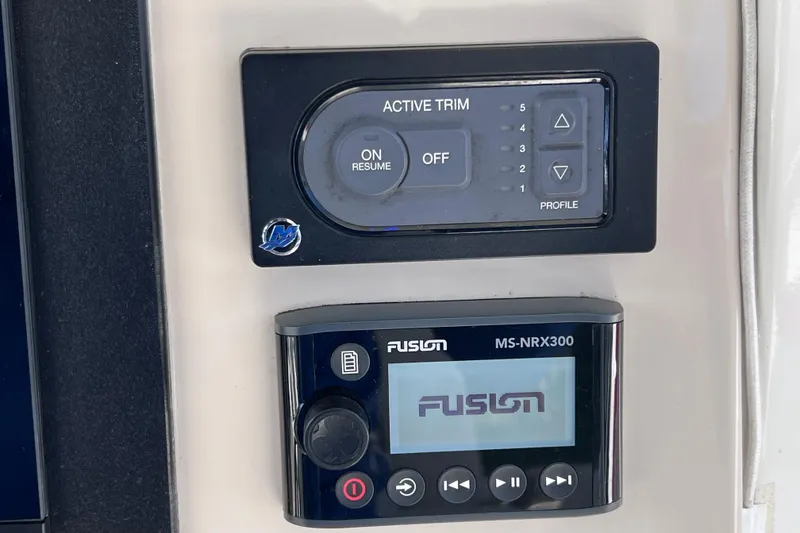 Slide: The Image of Control panel of a 2021 Boston Whaler 330 Outrage with Fusion MS-NRX300 display. - 39