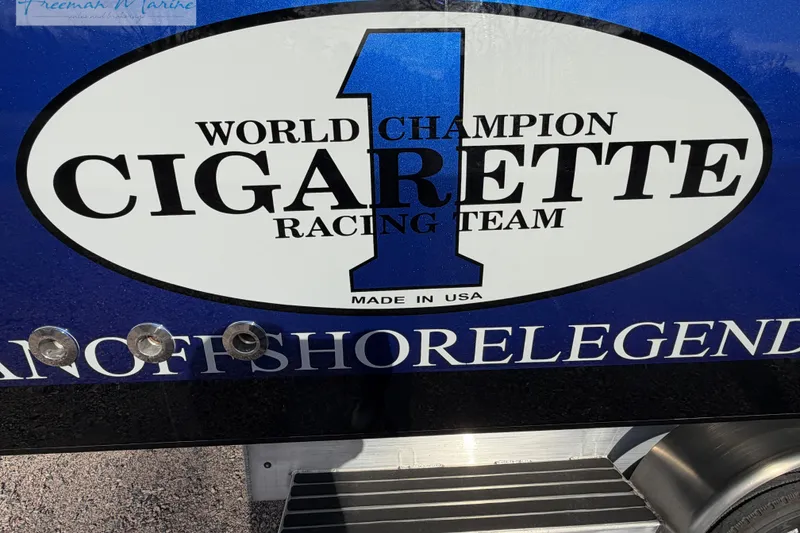 Slide: The Image of 2024 Cigarette 41' Nighthawk, World Champion Racing Team logo, made in USA. - 10