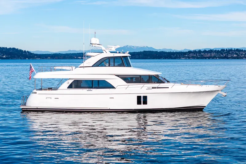 Slide: The Image of 2017 Ocean Alexander 72 Pilothouse Starboard view - 2