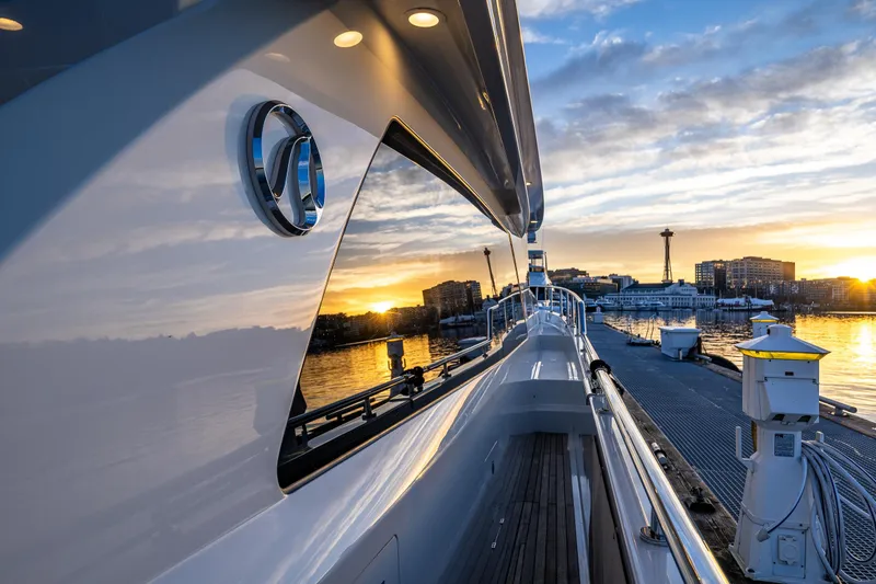 Slide: The Image of Ocean Alexander 72 Pilothouse yacht docked at sunset, 2017 model. - 8