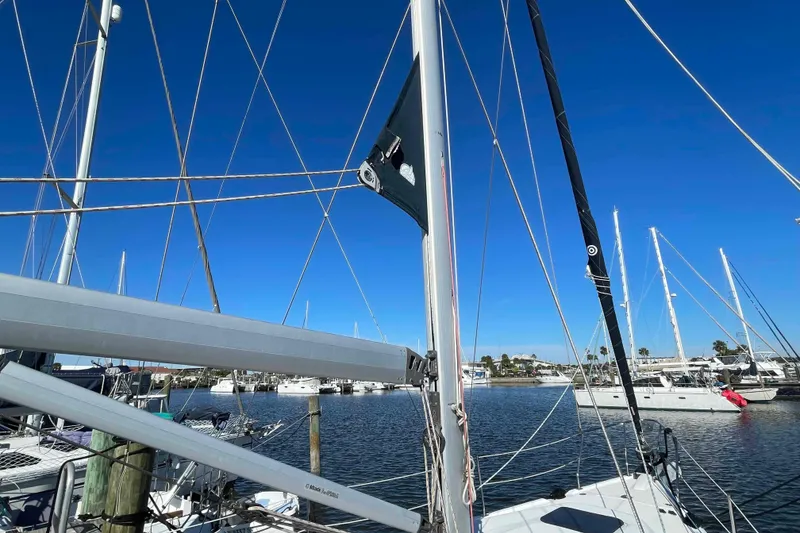 Slide: The Image of Winch handle socket on 2010 Hunter 45 Center Cockpit sailboat deck. - 75