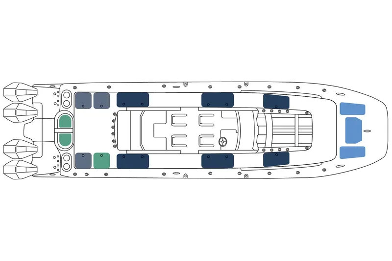 Slide: The Image of Manufacturer Provided Image: Top view layout of 2026 Invincible 46 Pilothouse boat design. - 9